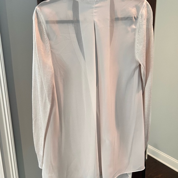 NIC+ZOE - Silk Blend Cardigan sheer back sand shell color - Picture 7 of 9